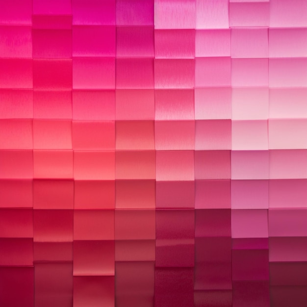 A pink and red background with a pattern of squares and triangles.