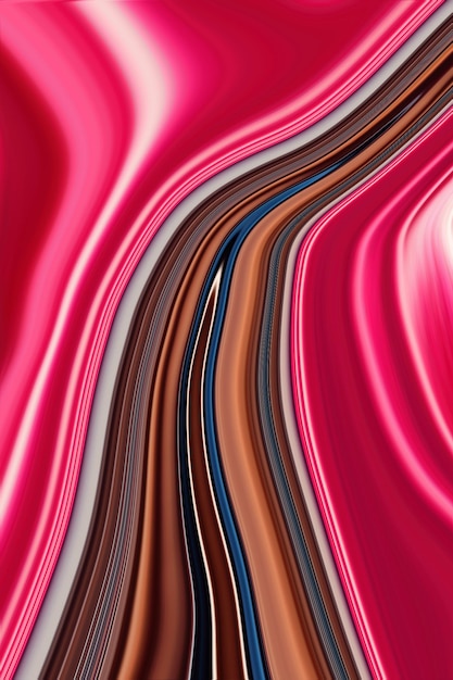 A pink and red background with a wavy pattern of different colors.