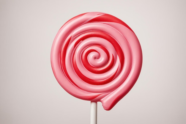 Photo pink and red swirled lollipop on a stick