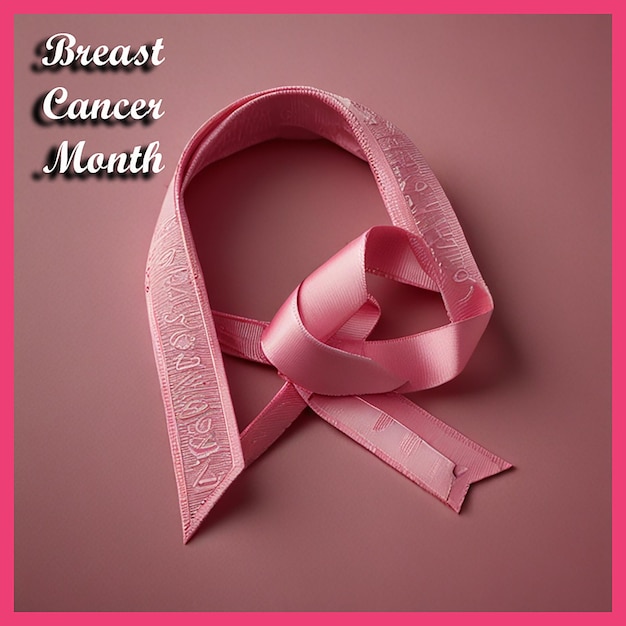 Photo a pink ribbon for breast cancer month