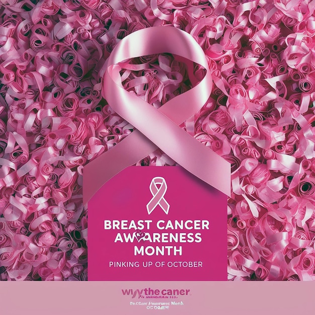 a pink ribbon for breast cancer month