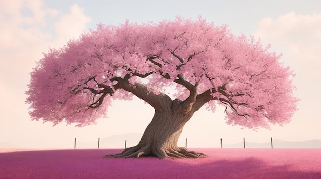 Pink Ribbon Embracing the Resilient Oak