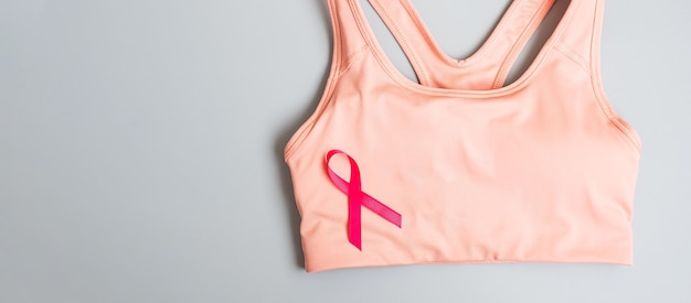 Pink Ribbon on female sport bar 