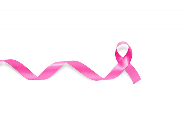 Pink ribbon isolated on white