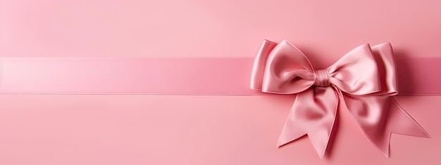 Pink Ribbon on Pink Background Banner