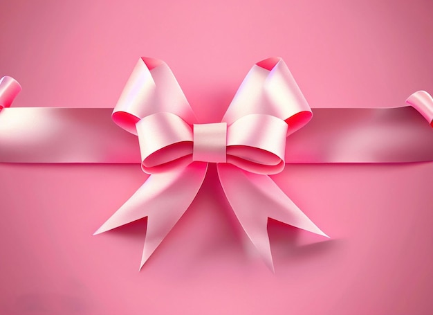 Pink ribbon on pink background