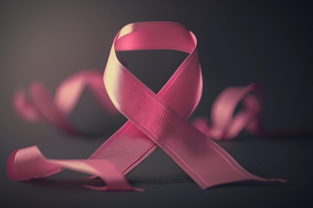 Pink ribbon symbol of the fight against cancer Generative AI