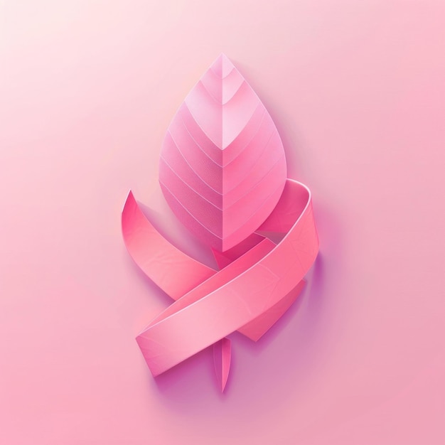 Photo pink ribbon symbol of hope and strength