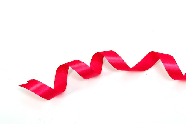 Pink ribbon on a white background