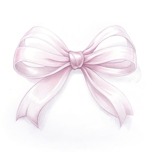 a pink ribbon with a bow on it