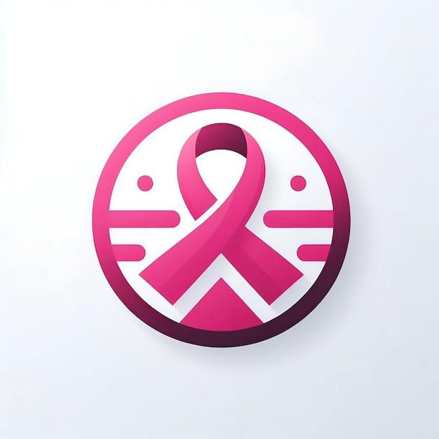 Photo a pink ribbon with a pink ribbon on it is on a white background