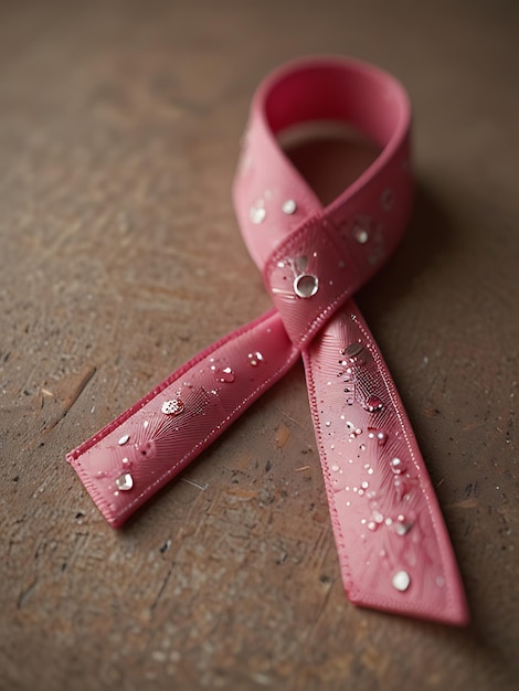 Photo a pink ribbon with a pink ribbon on it