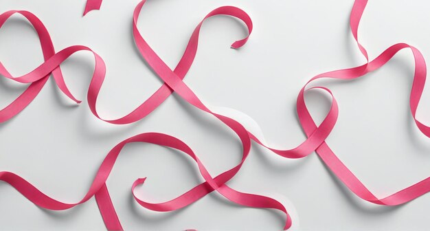 Photo pink ribbon with the word ribbon on it