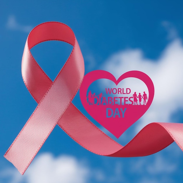 a pink ribbon with the words  world day  on it