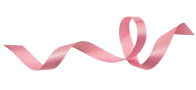 A pink ribbons isolated.