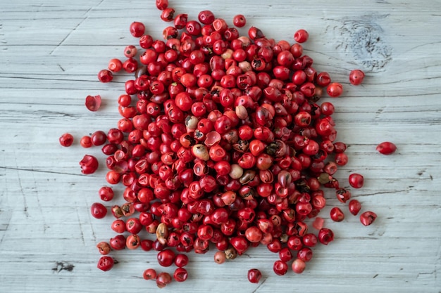 Pink or rose brazilian red peppercorns schinus terebinthifolius