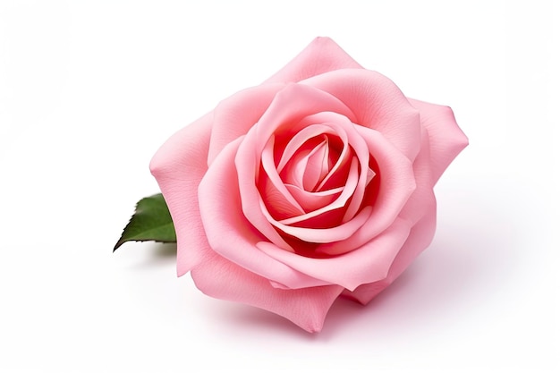 Pink rose isolated on white background