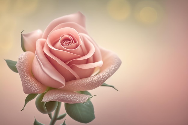 Pink rose light bokeh on background Illustration AI Generative