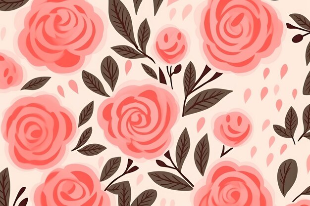 Photo pink rose pattern art backgrounds