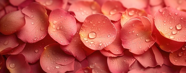 Pink Rose Petals in Soft Focus for Romantic Background