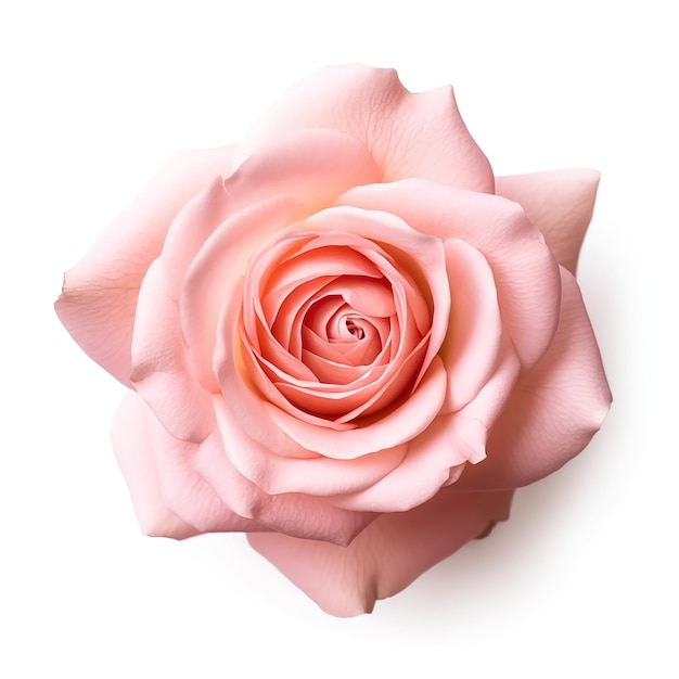 pink rose on white background isolated