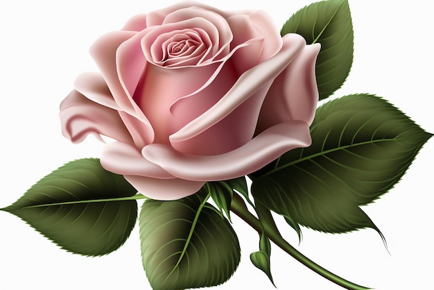 pink rose on a white background