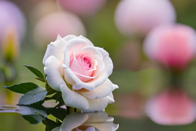 A pink rose with a pink center and a pink center.