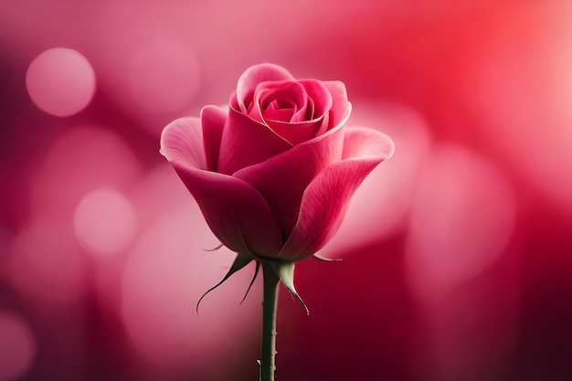 A pink rose with a red background