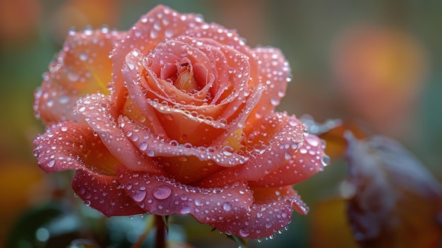 Pink Rose With Water Droplets