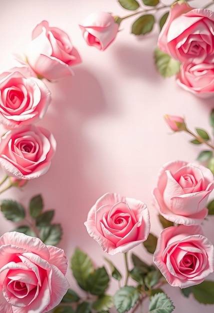 a pink rose wreath with the words  pink roses  on it