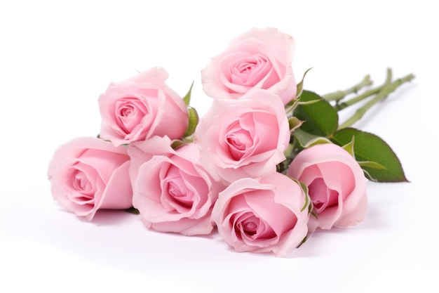 Pink roses isolated on a white background