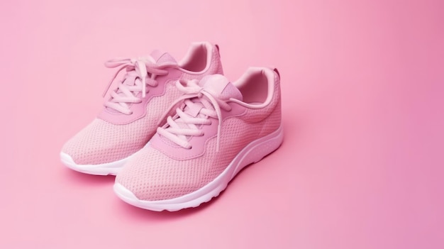 Pink running shoes Illustration AI GenerativexA