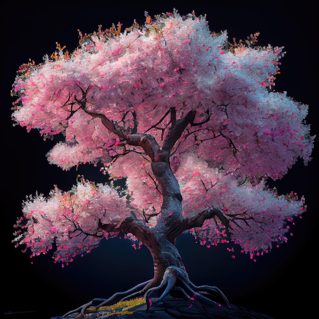 Pink sakura tree Generative AI