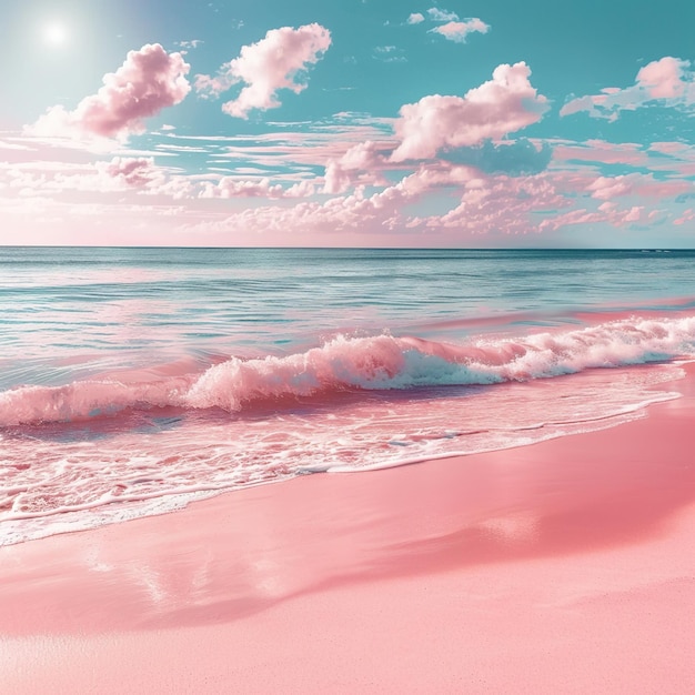 Pink sand blue sky