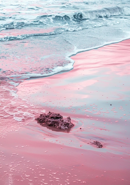 Pink sand perfect beach