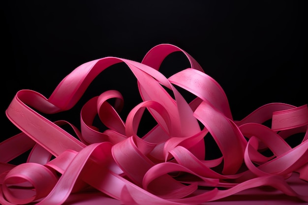 Pink satin ribbon Breast cancer day