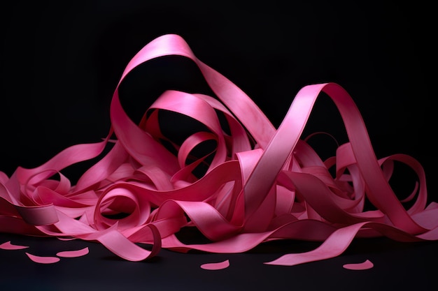 Pink satin ribbon Breast cancer day