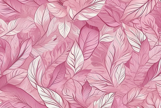 Photo pink seamless leaf patterned background vector