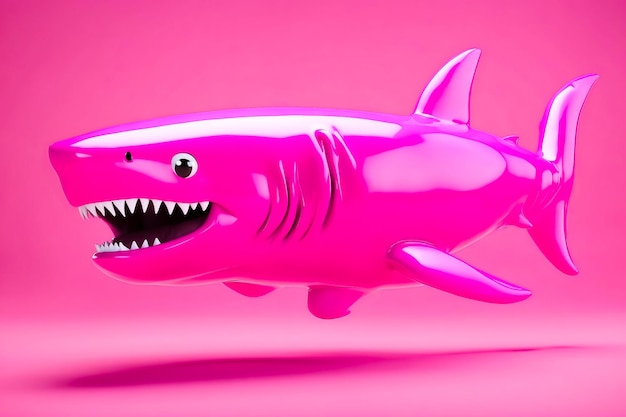 Photo pink shark on pink background