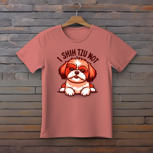 a pink shirt with a picture of a dog on it