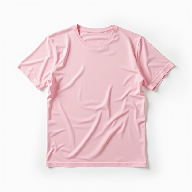 a pink shirt with a white collar that says  t - shirt