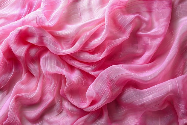 Photo a pink silk draped with a pink background