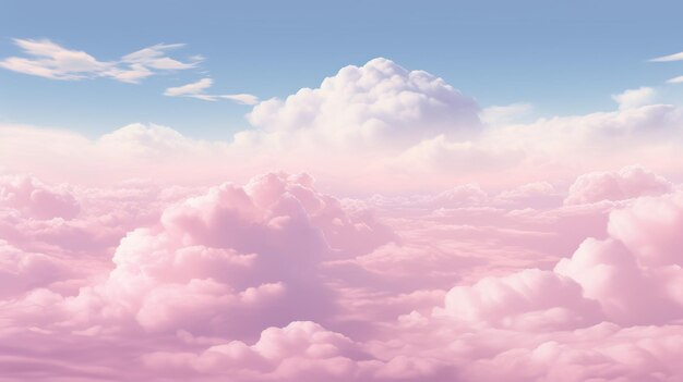 Pink sky background with a pastel colored