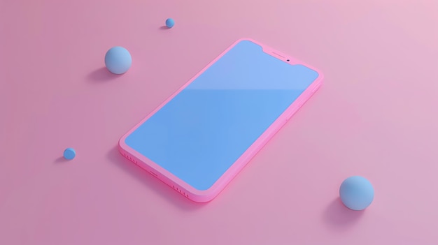 Photo a pink smartphone on a pink background