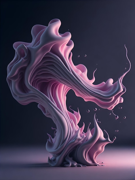 A pink smoke wave with a light background