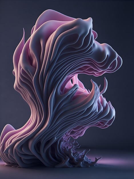 A pink smoke wave with a light background