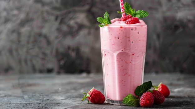 Pink smoothie healhty food illustration generated by ai