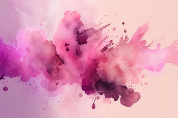 Pink smudge watercolor background Illustration Generative AI