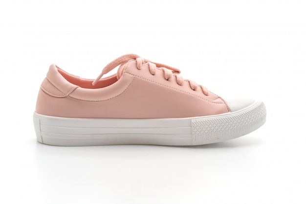 pink sneakers shoes on white background