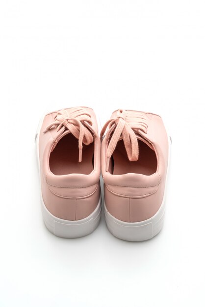 pink sneakers shoes on white background